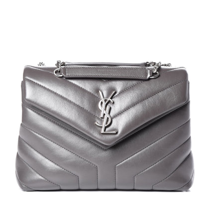 Saint Laurent Calfskin Y Quilted Monogram Small Loulou Chain Satchel Earth 1 of 11