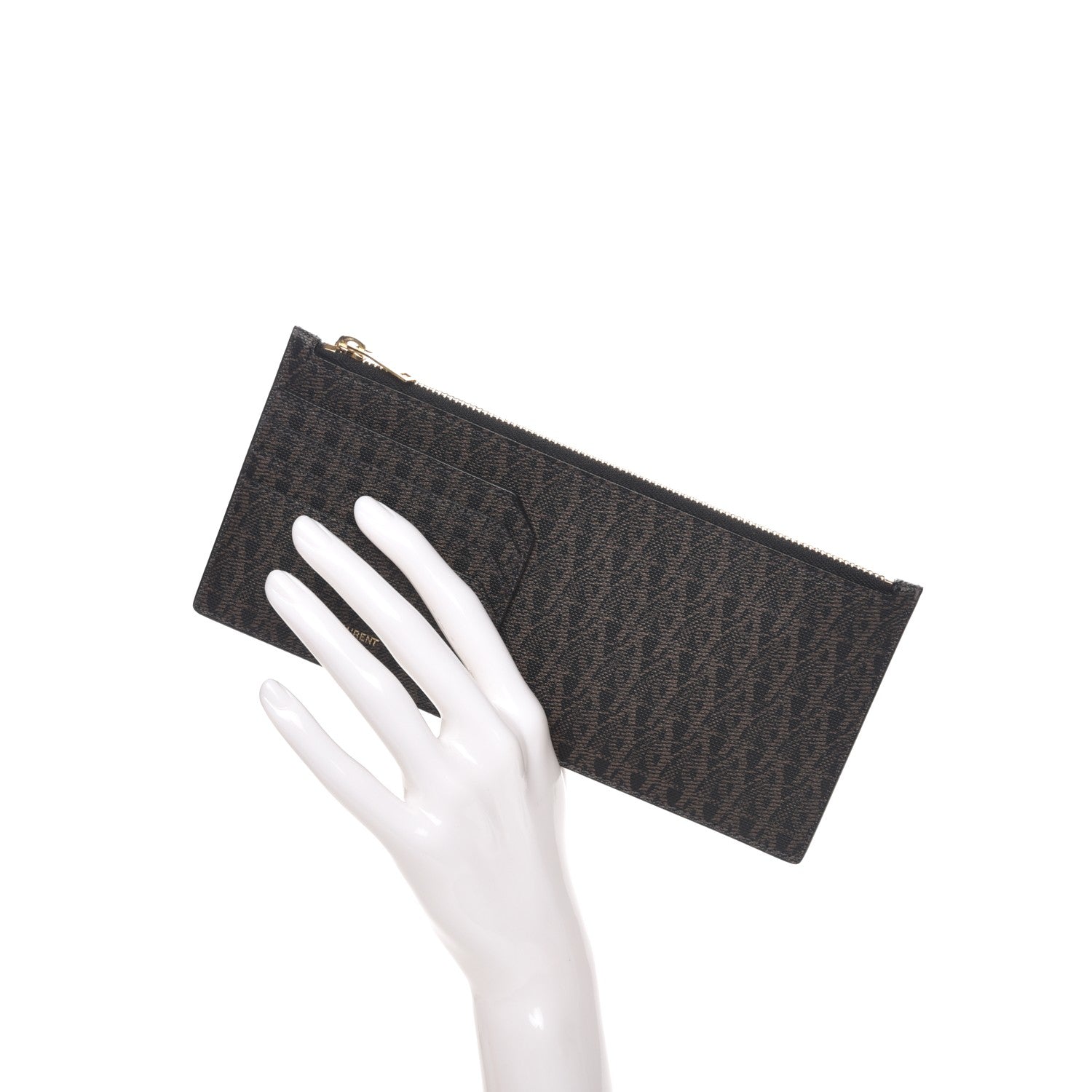 Saint Laurent Classic Toile Monogram 4 Fragments Zip Pouch Black 2 of 8