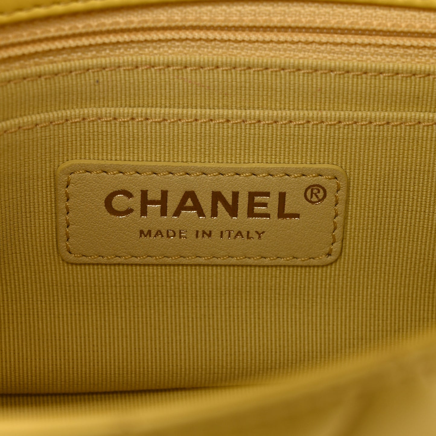 Lambskin Resin Quilted Mini Rectangular Pearl Samba Flap Yellow