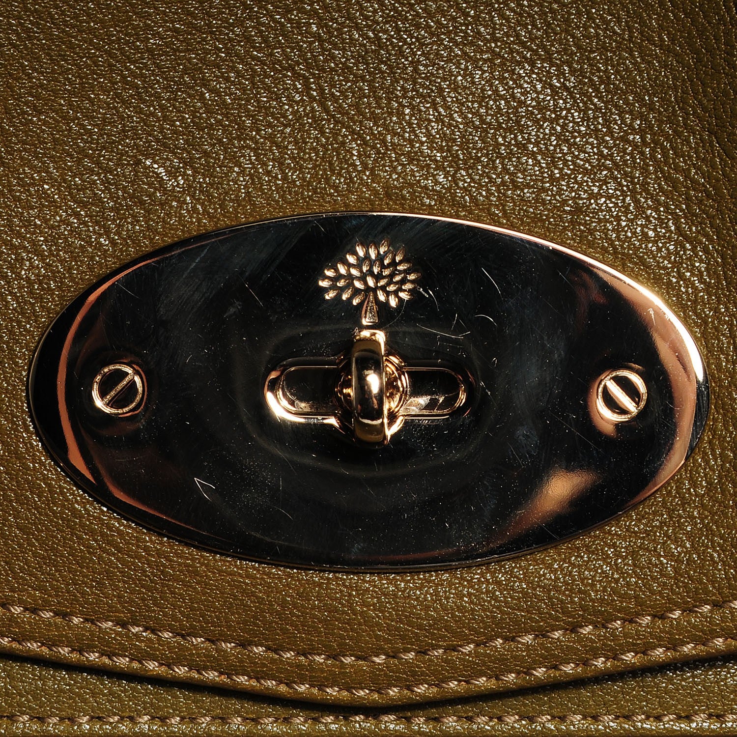 Mulberry Polished Buffalo Alexa Satchel Pickle Green 9 of 12