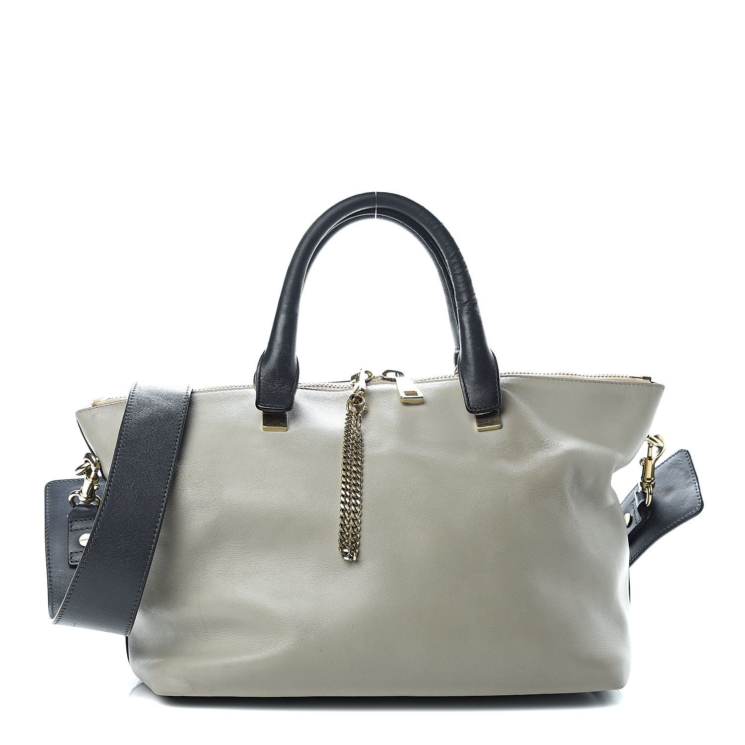 Chloe Smooth Calfskin Small Baylee Tote Marshmallow Grey Black 1 of 11