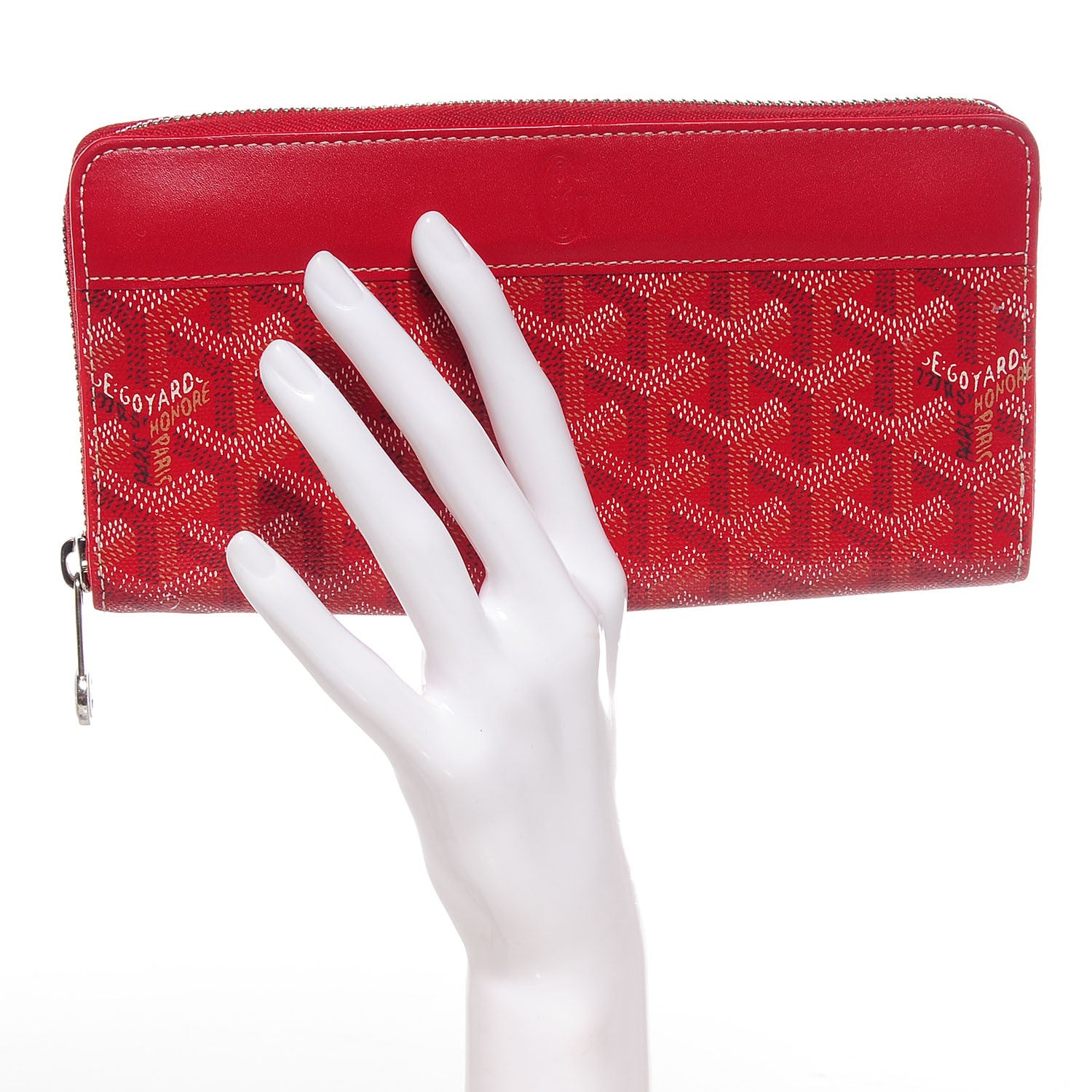 Goyard Goyardine Matignon Zip Around GM Wallet Red 2 of 9