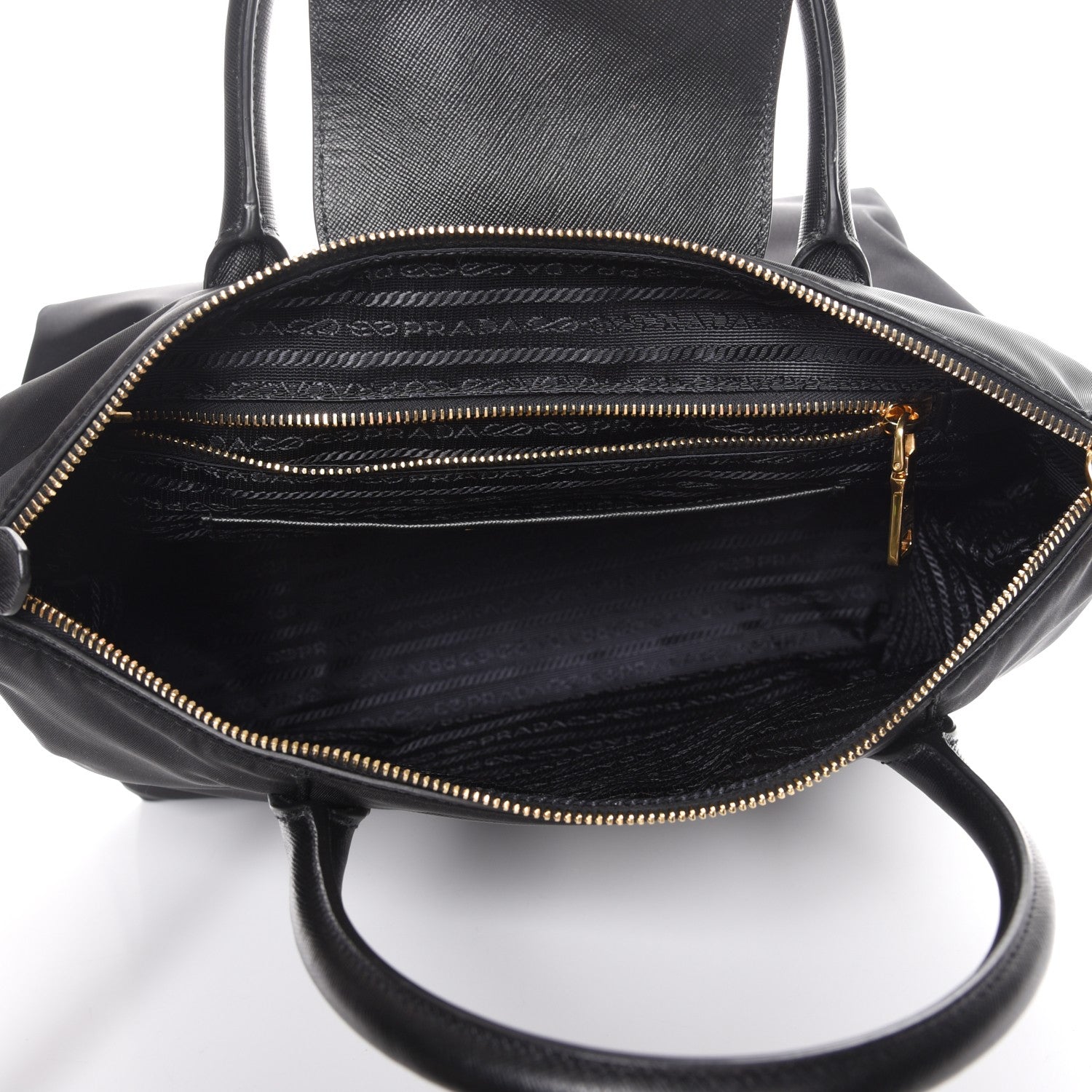 Prada Saffiano Tessuto Nylon Tote Nero Black 6 of 9