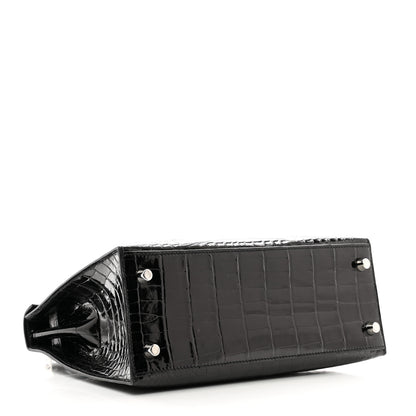 Hermes Shiny Alligator Kelly Sellier 25 Black 4 of 12