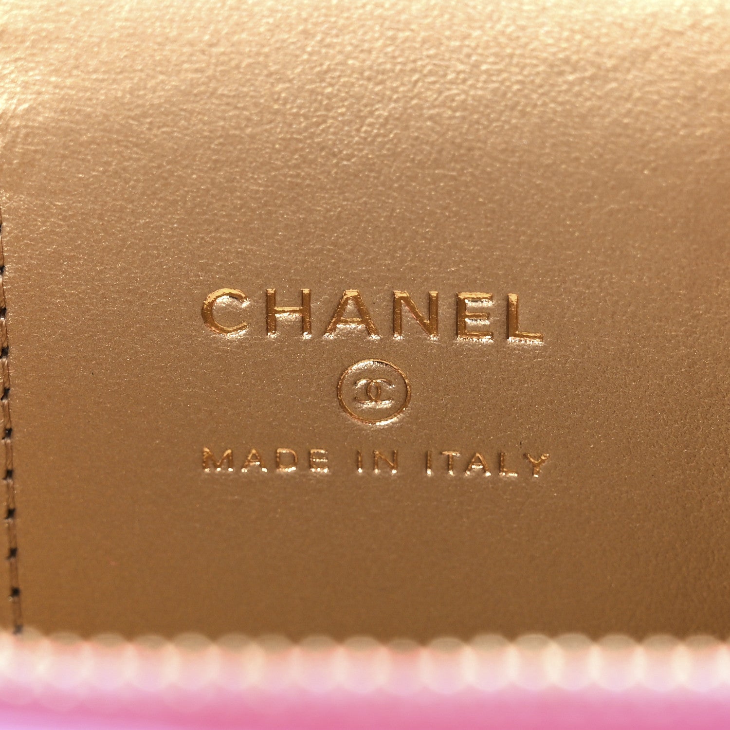 Chanel Patent Quilted Pearl Crush Mini Vanity Case With Chain Neon Pink 7 of 11