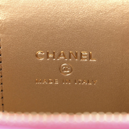 Chanel Patent Quilted Pearl Crush Mini Vanity Case With Chain Neon Pink 7 of 11