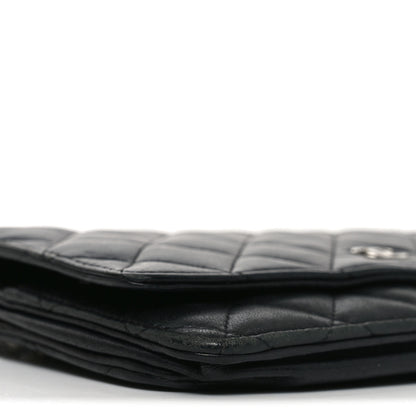 Chanel Lambskin Quilted Wallet On Chain WOC Black 10 of 12