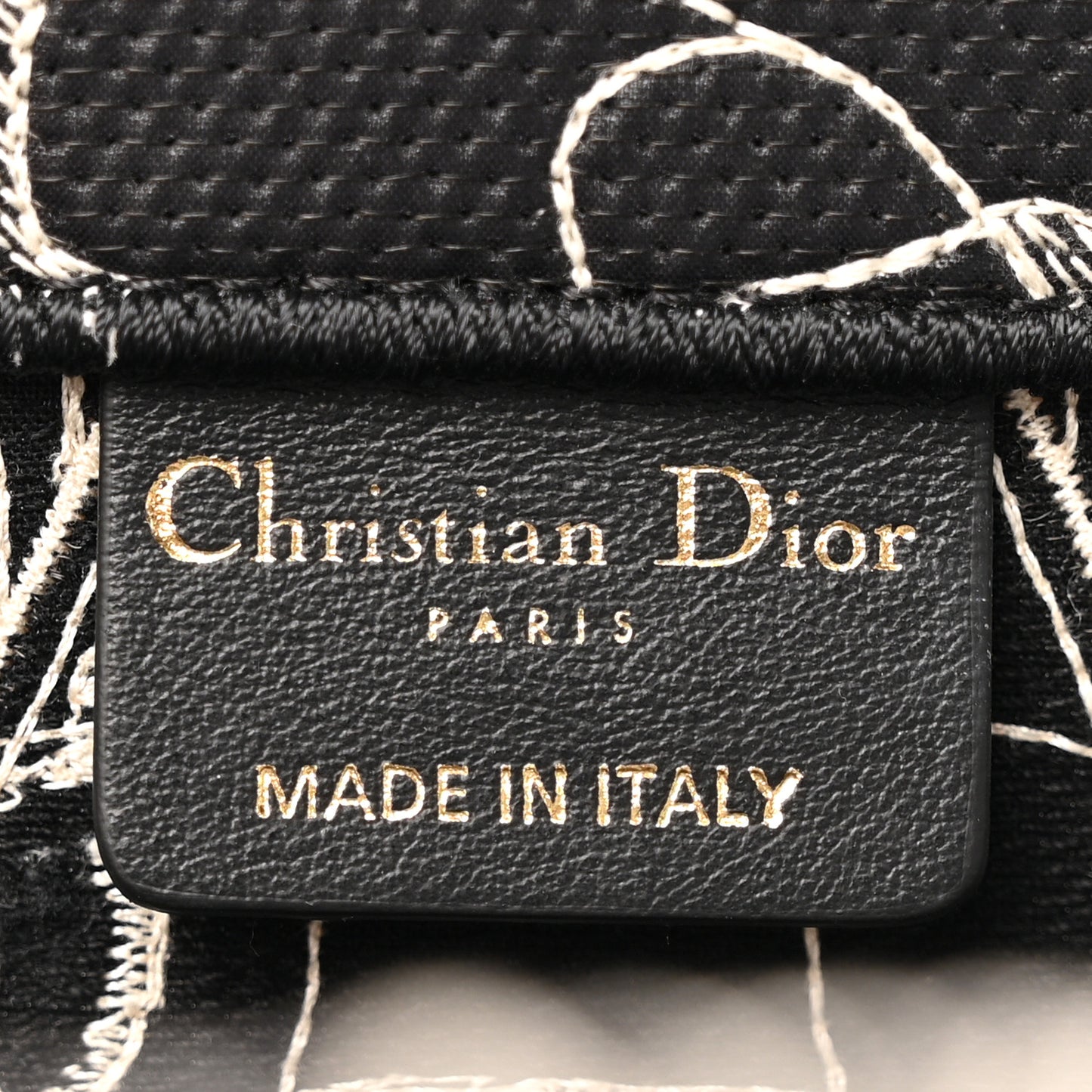 Canvas Embroidered Large Around The World Book Tote Black White