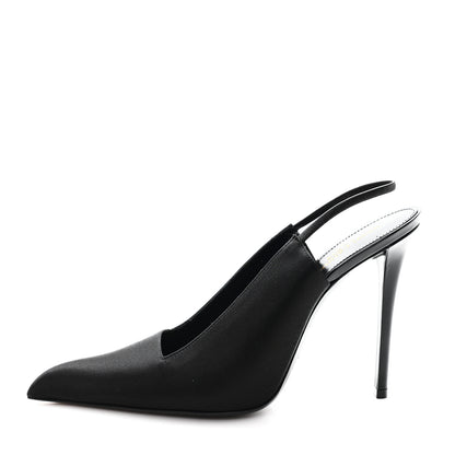 Saint Laurent Raso Regale Raven 110 Slingback Pumps 38.5 Black 1 of 10