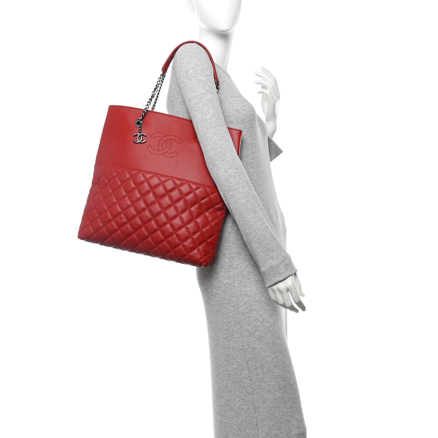 Chanel Lambskin Quilted Urban Delight Tote Red 2 of 12