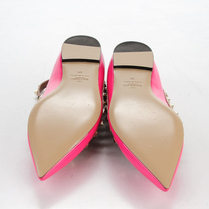 Valentino Garavani Patent Nappa Rockstud Cage Ballerina Flats 39 Peony Poudre 5 of 6
