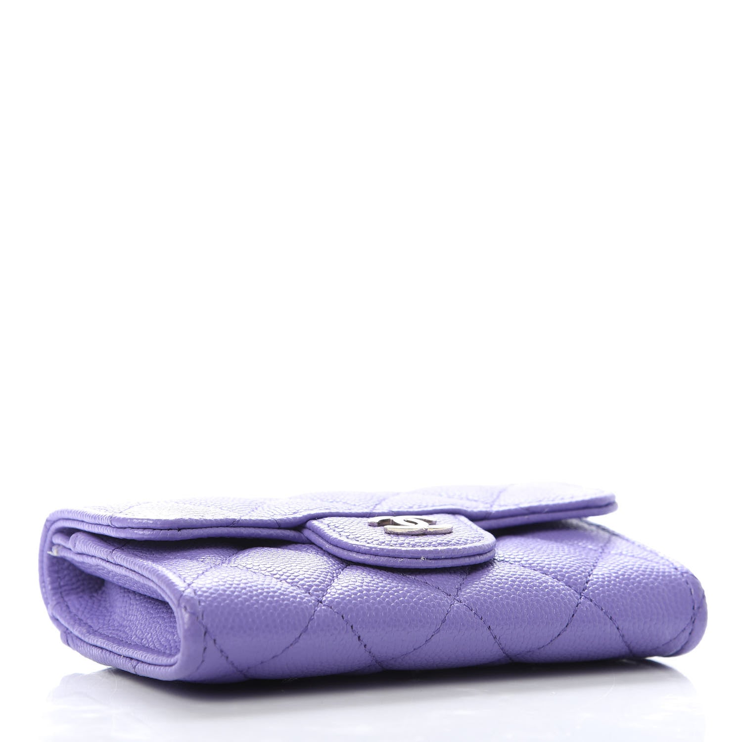 Chanel Caviar Quilted Flap Card Holder Wallet Purple 4 of 8
