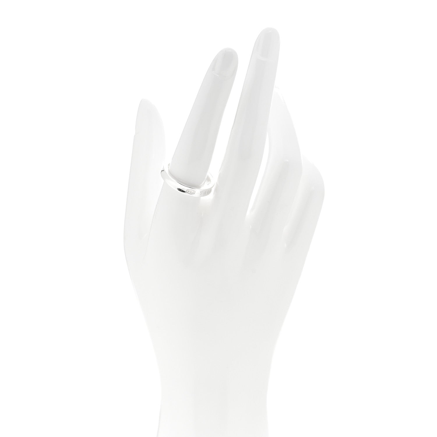Tiffany Sterling Silver Narrow 1837 Band Ring 57 8 2 of 5