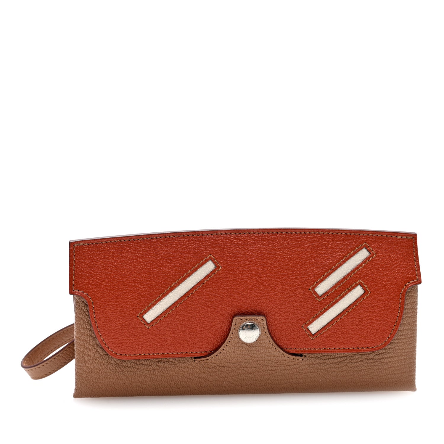 Hermes Chevre Mysore In-The-Loop Wink Glasses Case Quebracho Cuivre Quebracho Cuivre Menthe Bleu Brume Naturel 1 of 8