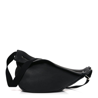 The Row Grained Calfskin Large Slouchy Banana Bag Black 1 of 10