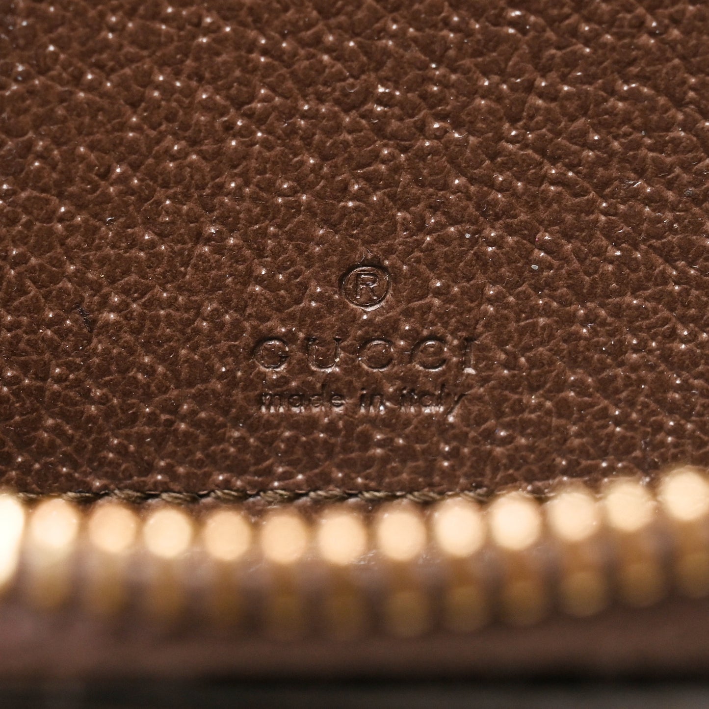 GG Supreme Monogram Textured Dollar Calfskin Web Ophidia Zip Around Card Case Wallet Beige Ebony New Acero
