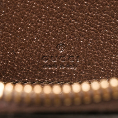 Gucci GG Supreme Monogram Textured Dollar Calfskin Web Ophidia Zip Around Card Case Wallet Beige Ebony New Acero 5 of 11