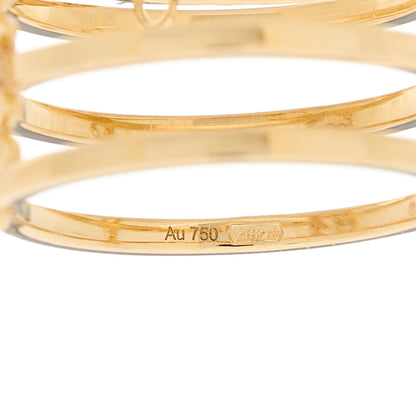 Gucci 18K Yellow Gold Multi Gemstone Running GG Triple Row Ring 53 6.5 5 of 7