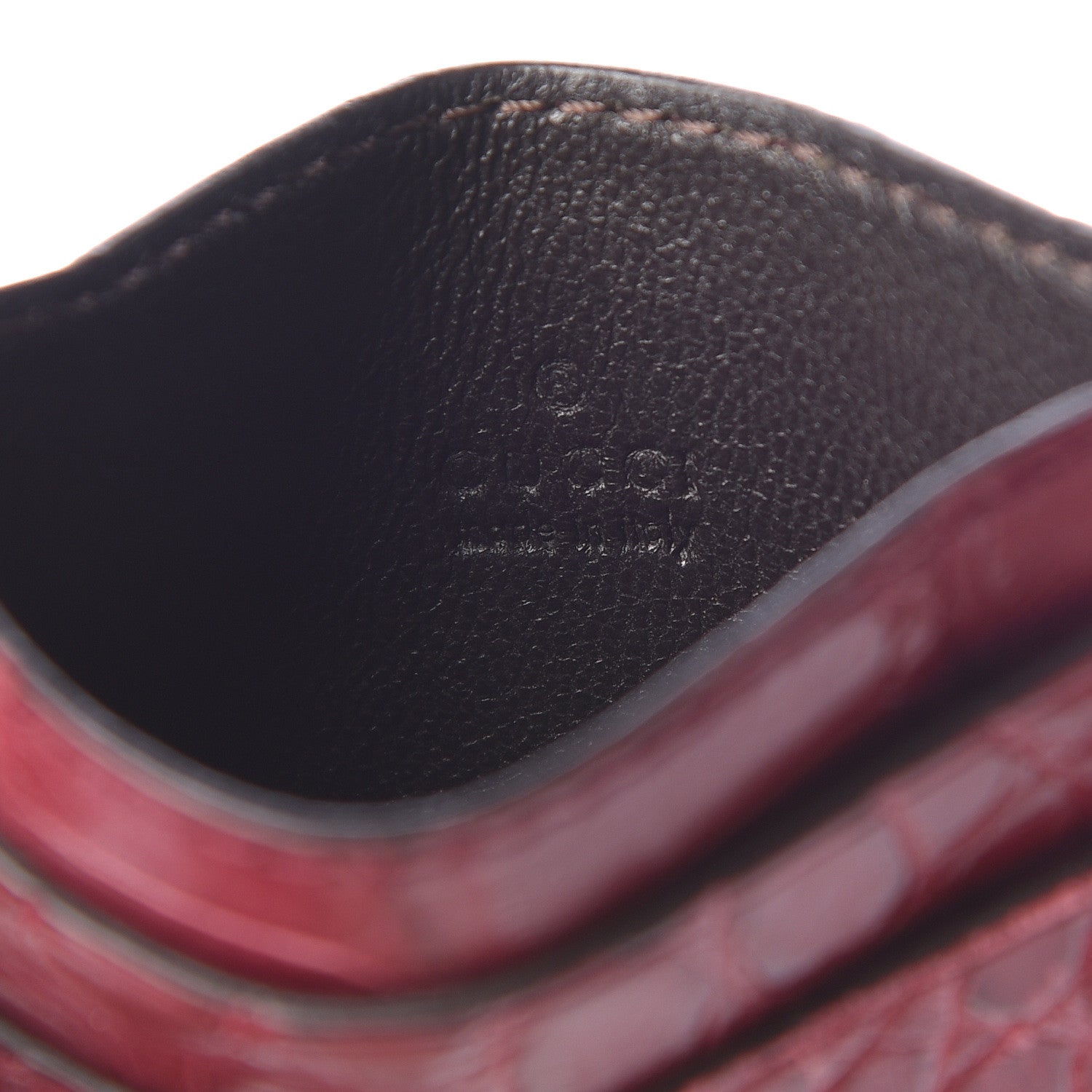 Gucci Crocodile Card Holder Cherry Gloss 6 of 8