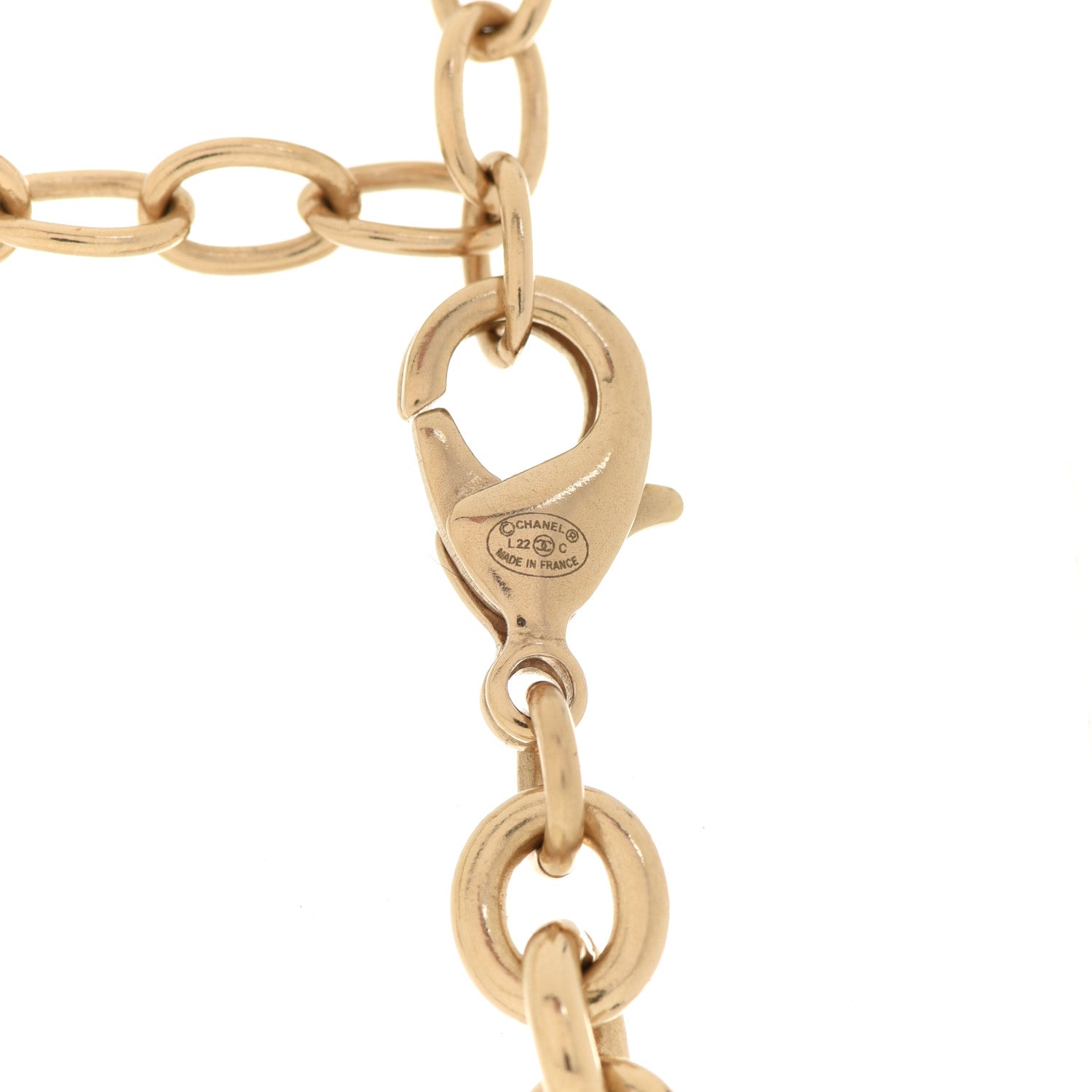 Chanel Metal Bead CC Round Pendant Necklace Gold 5 of 6