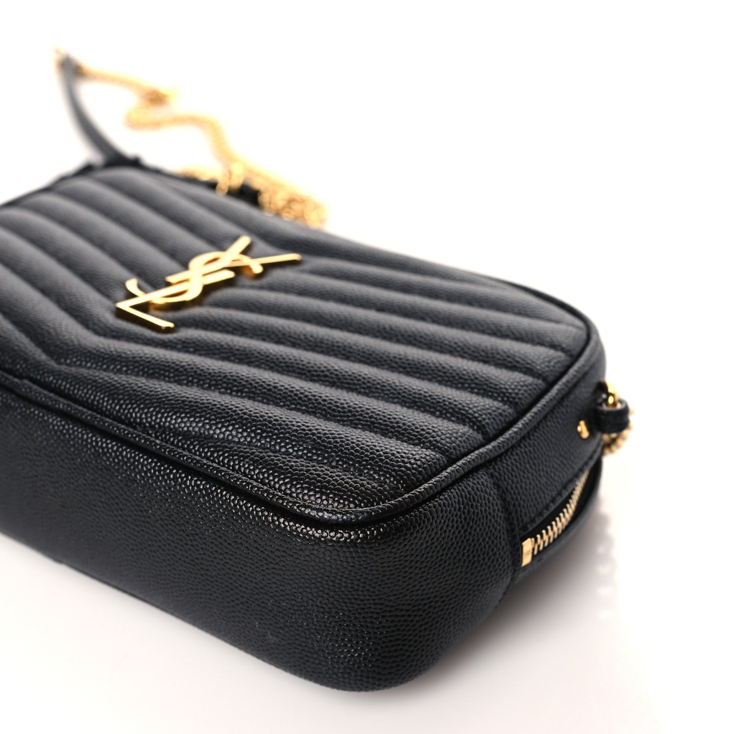 Saint Laurent Grain De Poudre Matelasse Monogram Mini Lou Camera Bag Black 9 of 11