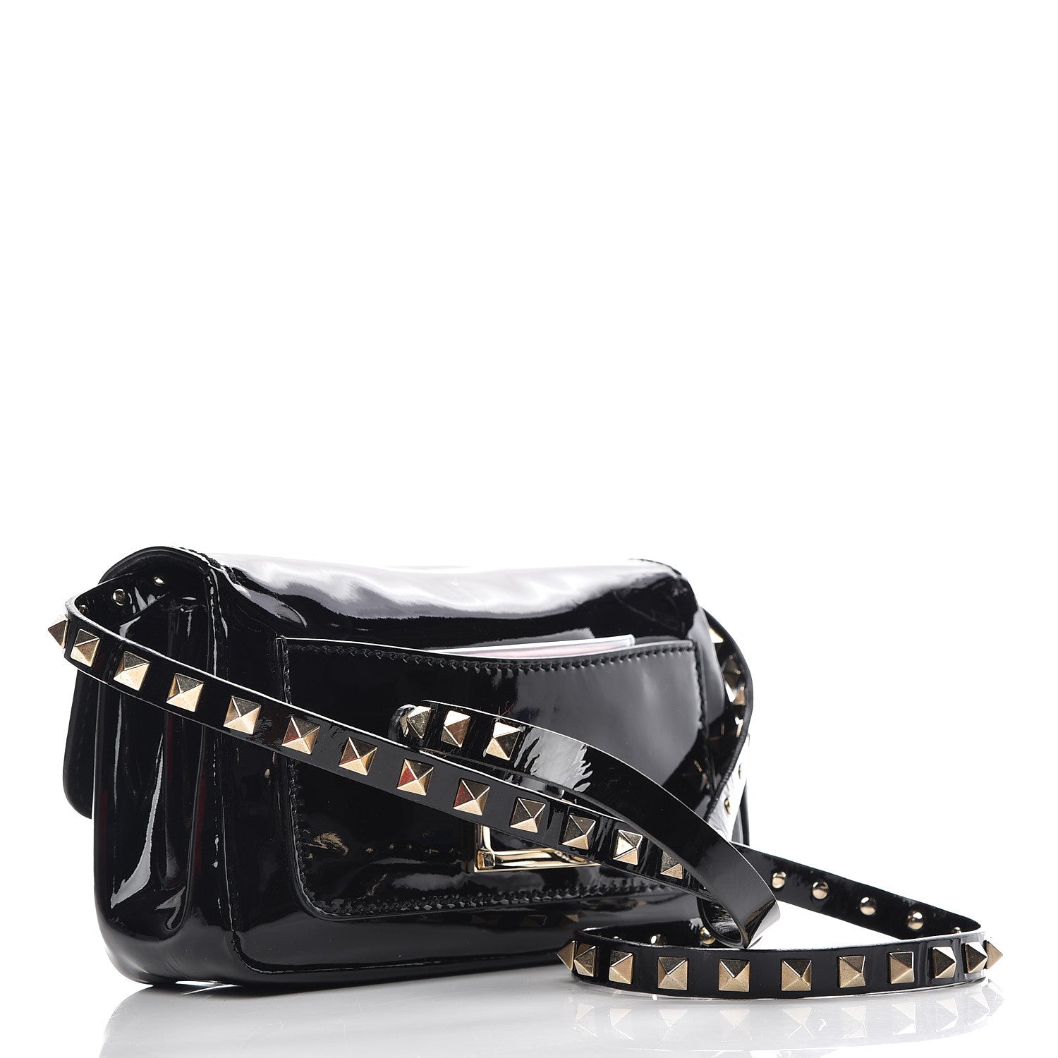 Valentino Garavani Patent Mini Rockstud Crossbody Bag Black 5 of 17