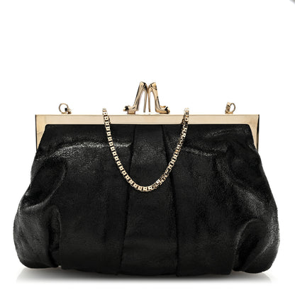 Christian Louboutin Crinkled Nappa Loubi Lula Mini Frame Clutch Black 1 of 8
