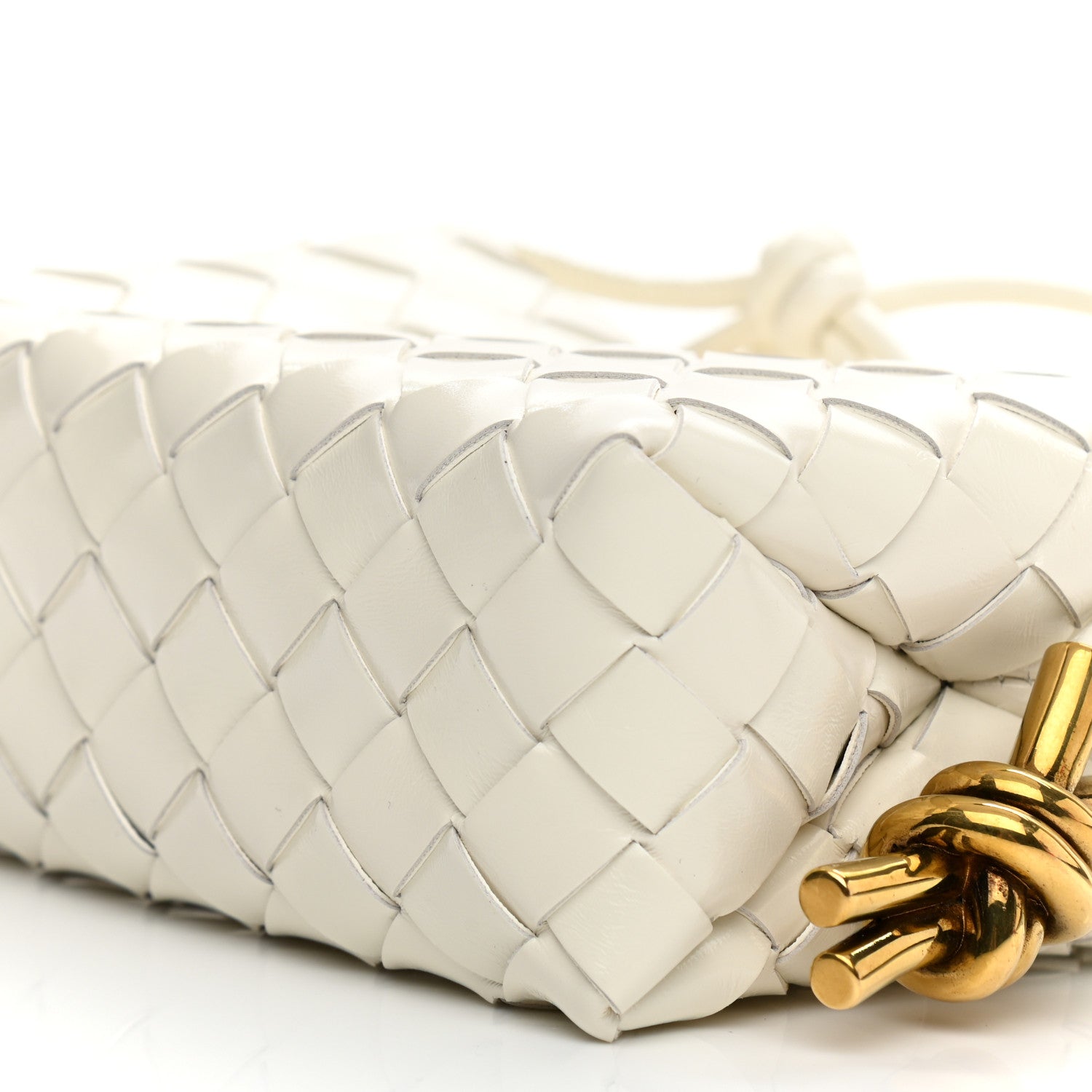 Bottega Veneta Nappa Intrecciato Metallic Knot Mini Loop Camera Bag Bone 9 of 10
