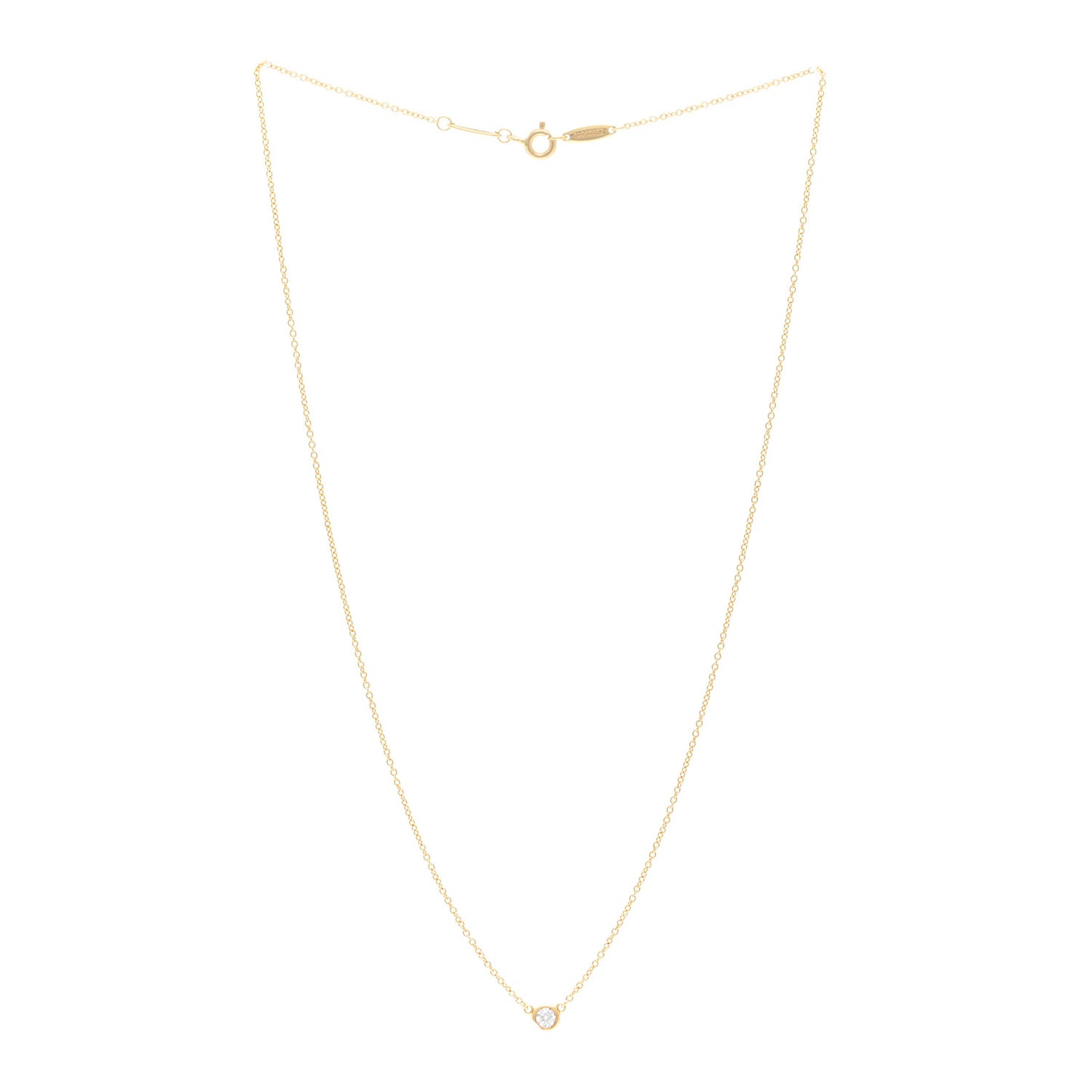 18K Yellow Gold Diamond .12ct Elsa Peretti Diamonds by the Yard Pendant Necklace