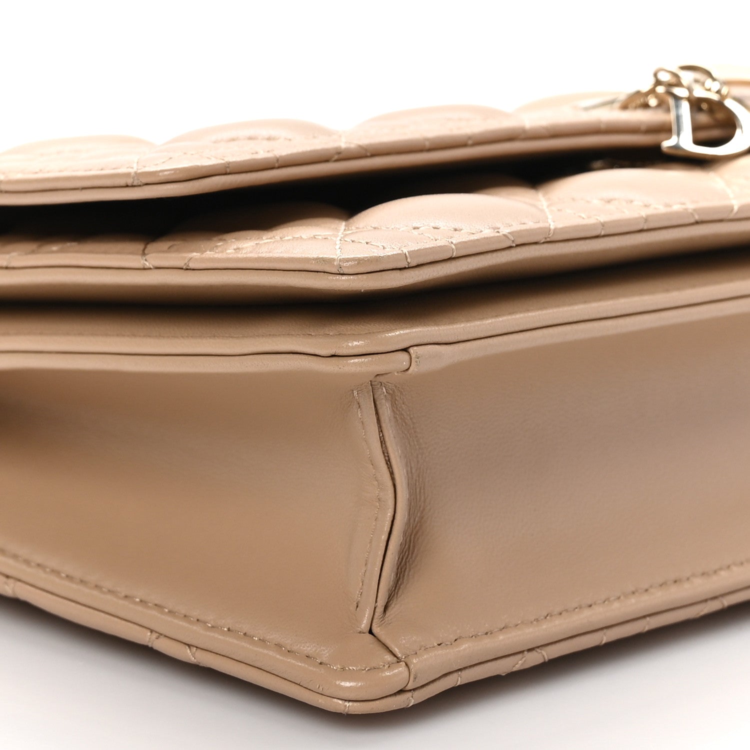 Christian Dior Lambskin Cannage My Dior Top Handle Bag Beige 9 of 11