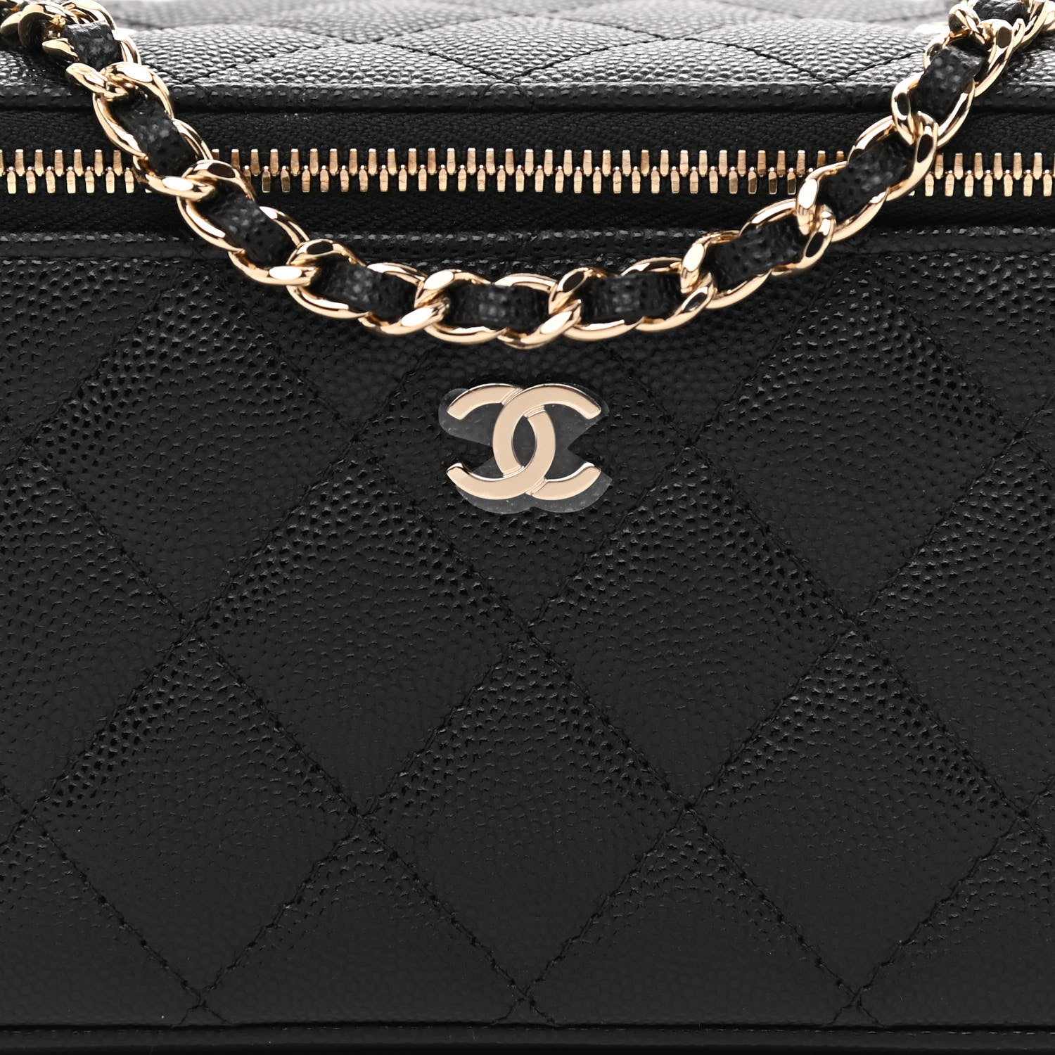 Chanel Caviar Quilted Small Vanity Case With Chain Black 8 of 11