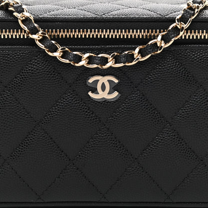 Chanel Caviar Quilted Small Vanity Case With Chain Black 8 of 11