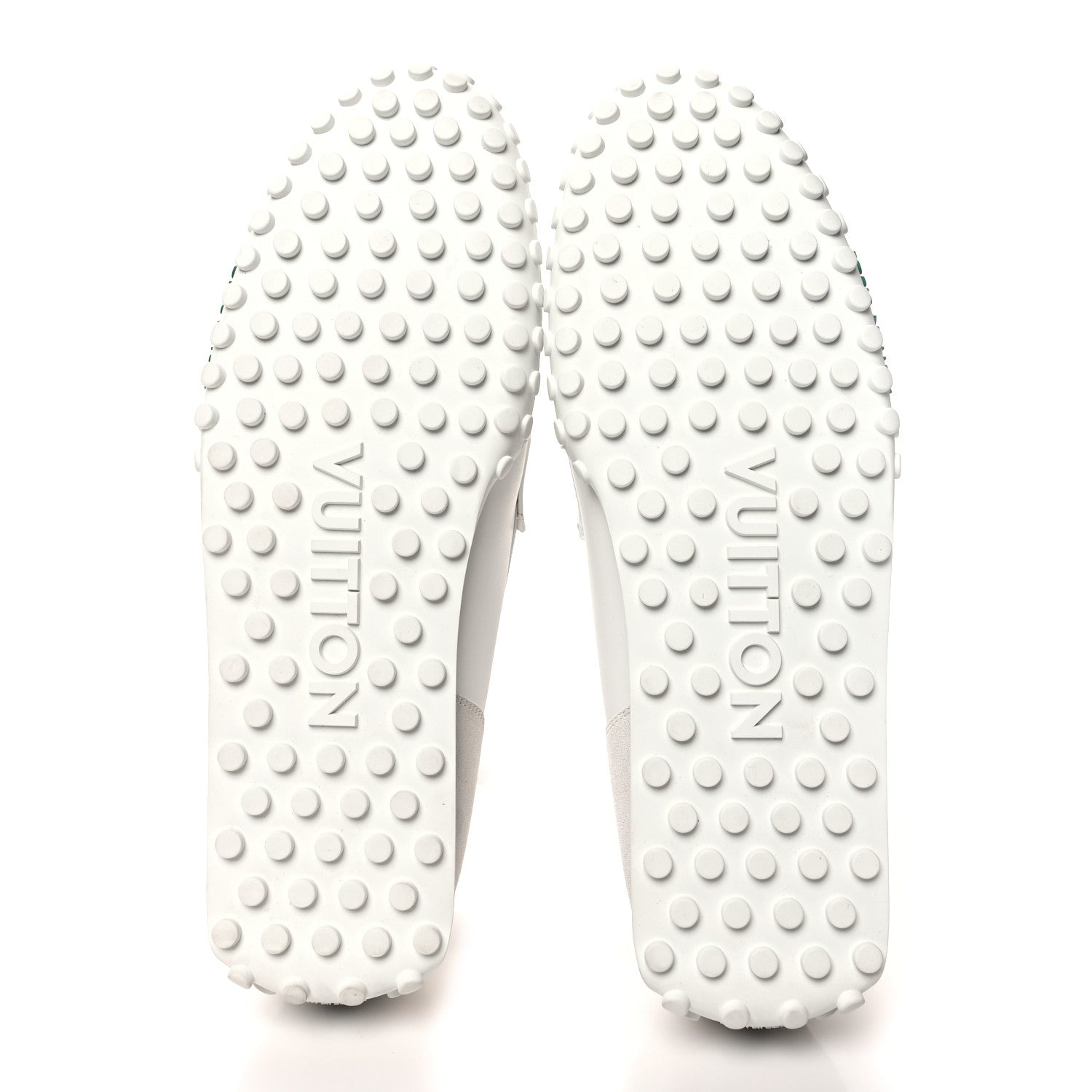 Louis Vuitton Monogram Mens Racer Moccasin Loafers 11 White Green 5 of 7