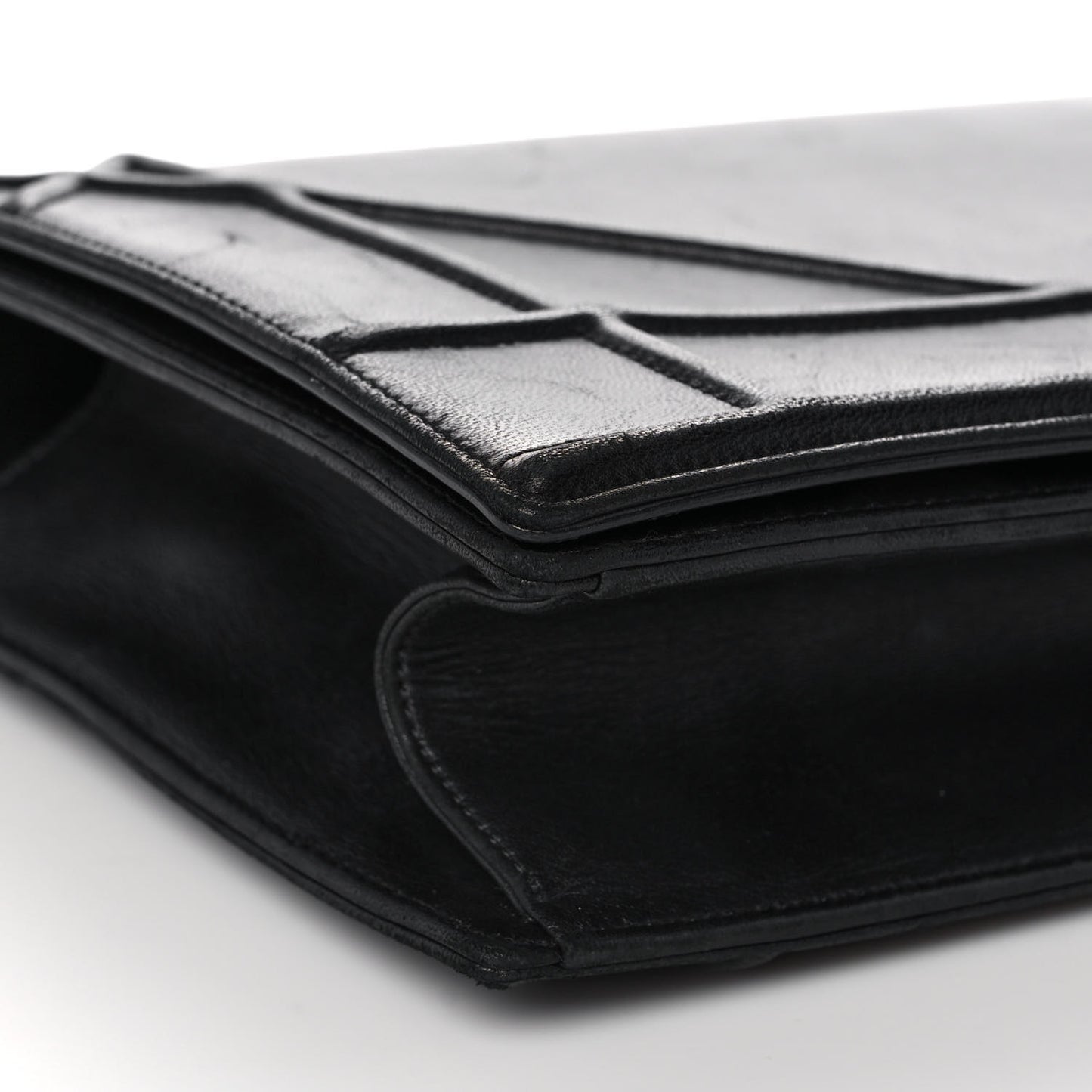 Lambskin Large Diorama Flap Bag Black