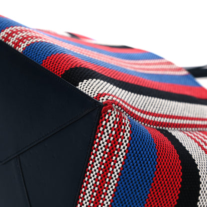 Celine Textile Striped Small Horizontal Cabas Phantom Navy Blue 8 of 11