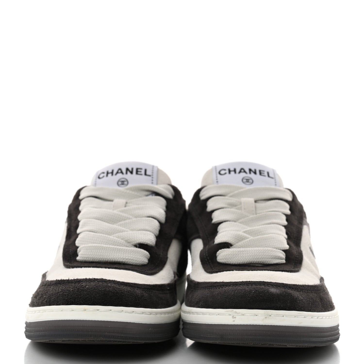 Chanel Fabric Womens Logo Sneakers 36 Black White 2 of 9