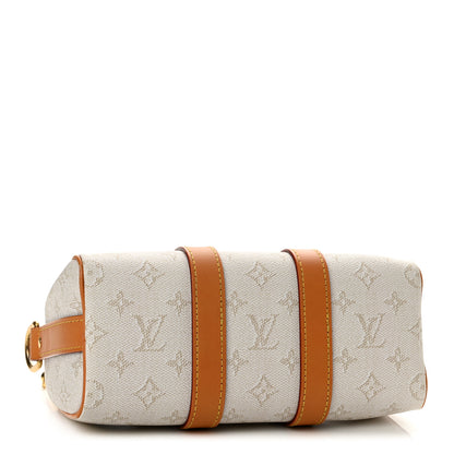 Louis Vuitton Monogram Heritage Keepall Bandouliere 25 Off White 4 of 12