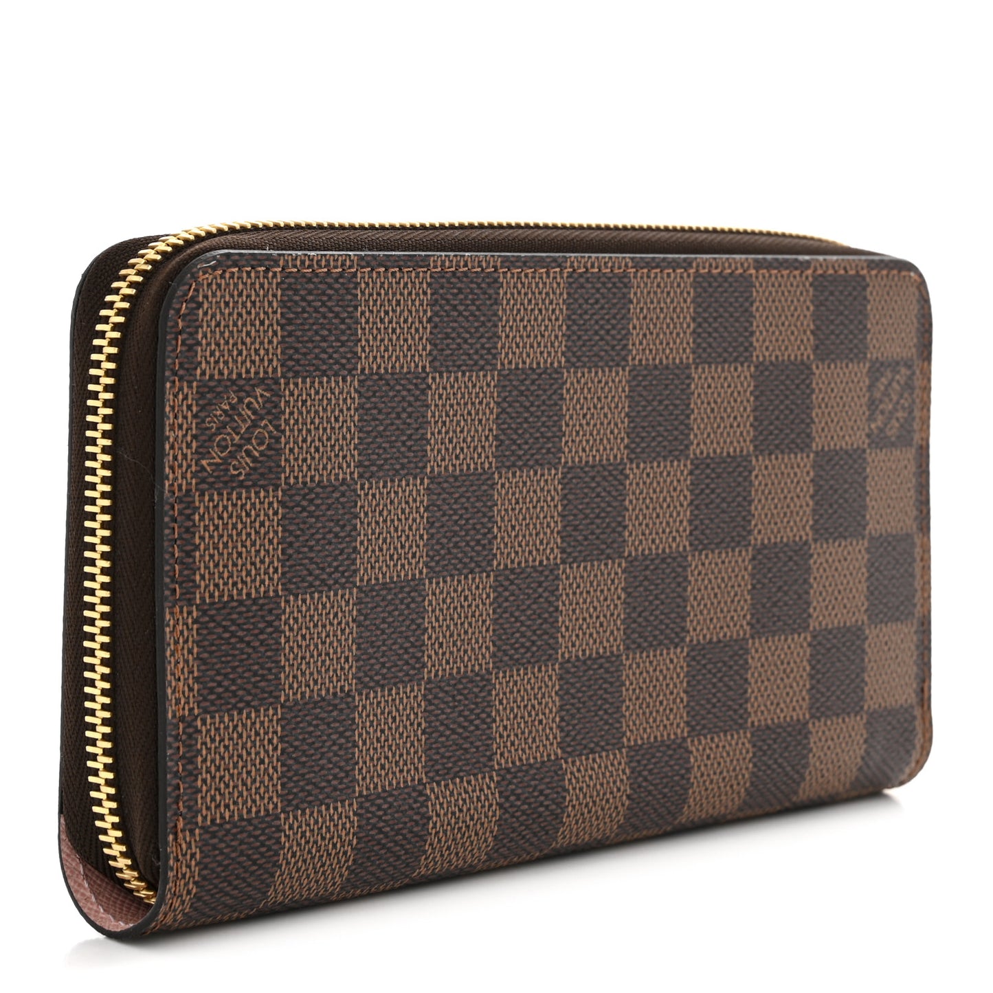 Damier Ebene Zippy Wallet Rose Ballerine