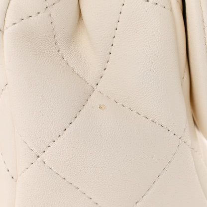 Chanel Lambskin Quilted Logo Mini Flap With Handle White 14 of 20