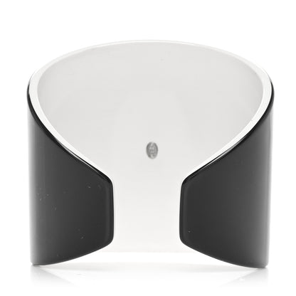 Chanel Resin CC Wide Cuff Black White 3 of 3