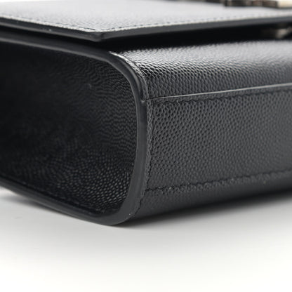Saint Laurent Grain De Poudre Small Monogram Kate Satchel Black 9 of 12