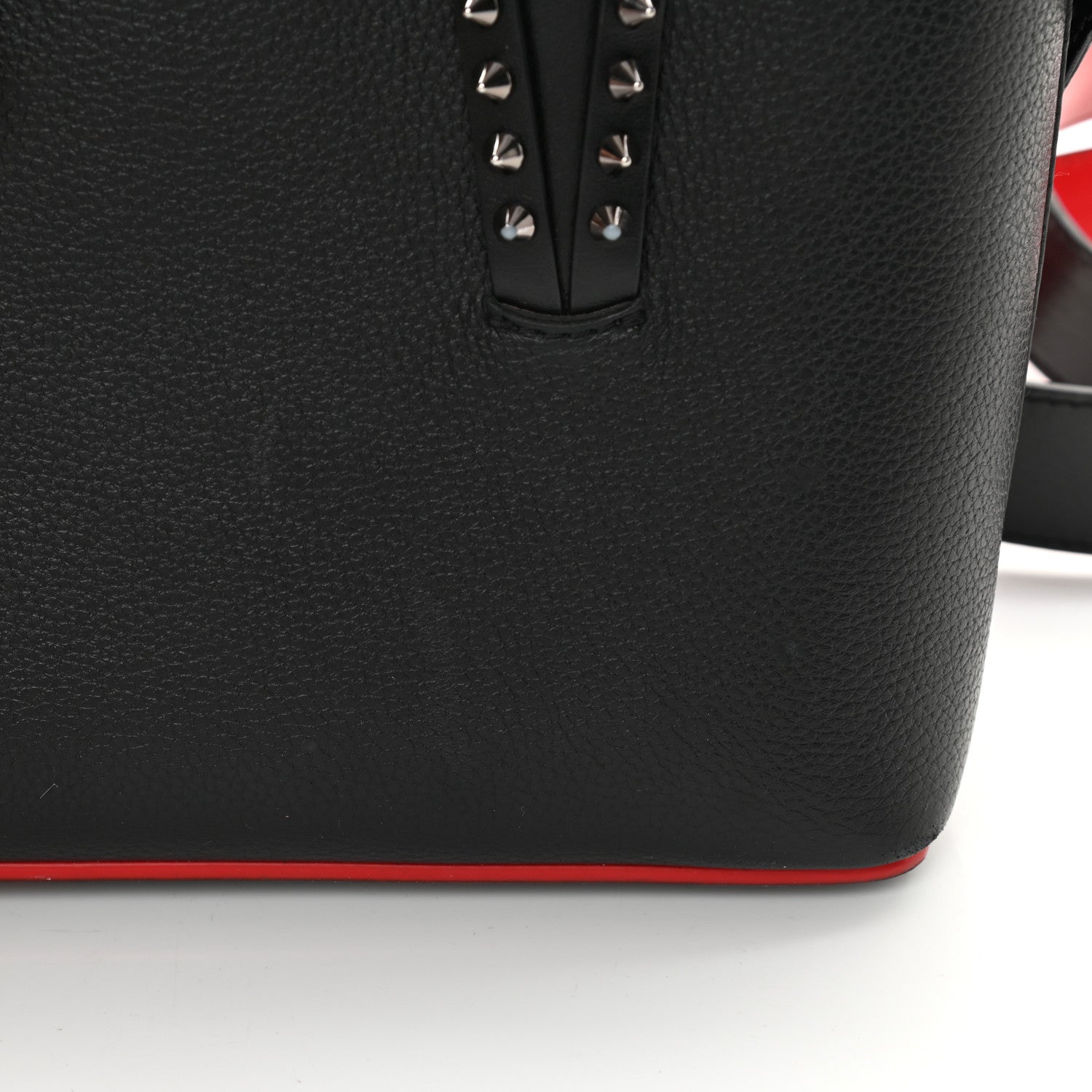 Christian Louboutin Calfskin Spikes Mini East West Cabata Tote Black 15 of 21