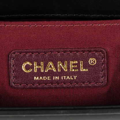 Chanel Caviar Suede Calfskin Chevron Medium Boy Flap Black 6 of 7