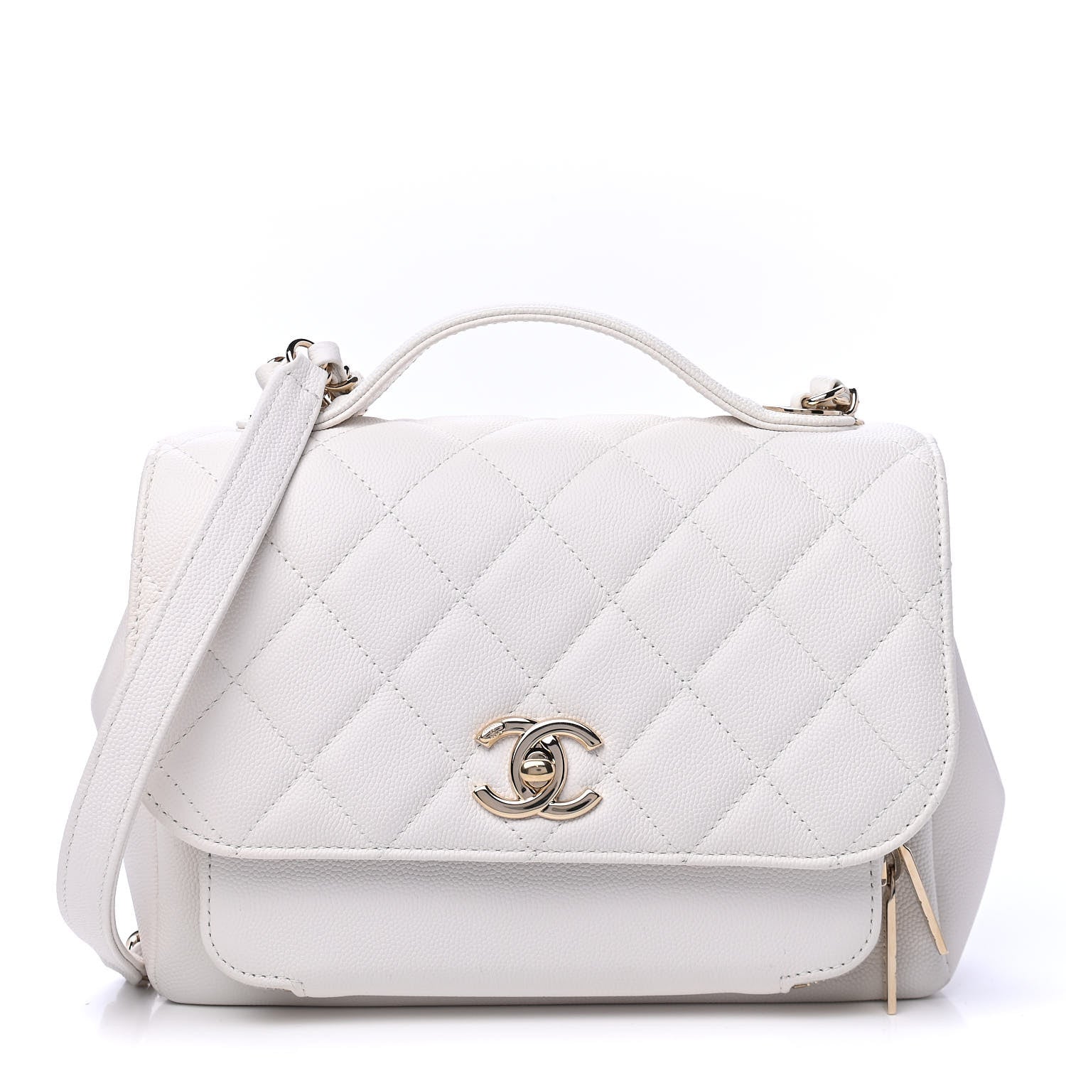 Chanel Caviar Quilted Medium Business Affinity Flap White 1 of 6