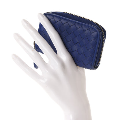 Bottega Veneta Nappa Intrecciato Zip Around Coin Purse Cobalt 2 of 6