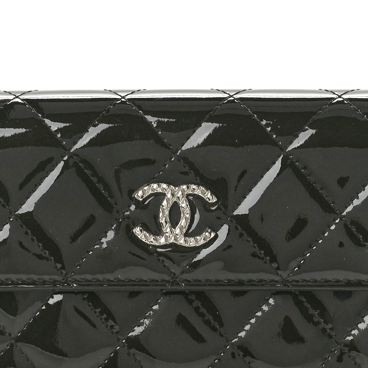 Chanel Patent Quilted Large Brilliant Flap Wallet Black 8 of 9