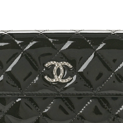 Chanel Patent Quilted Large Brilliant Flap Wallet Black 8 of 9