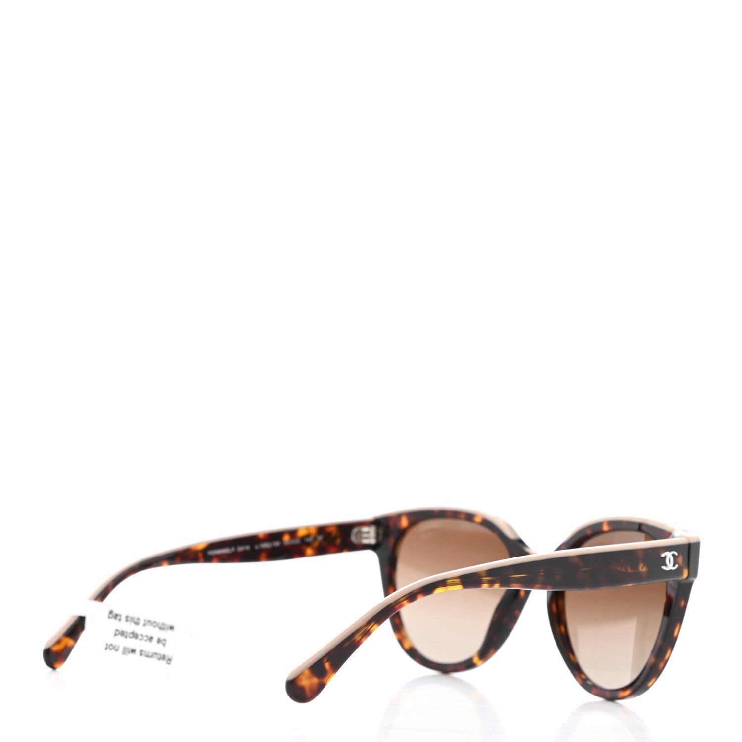 Chanel Acetate CC Butterfly Sunglasses 5414 Tortoise Beige 4 of 8