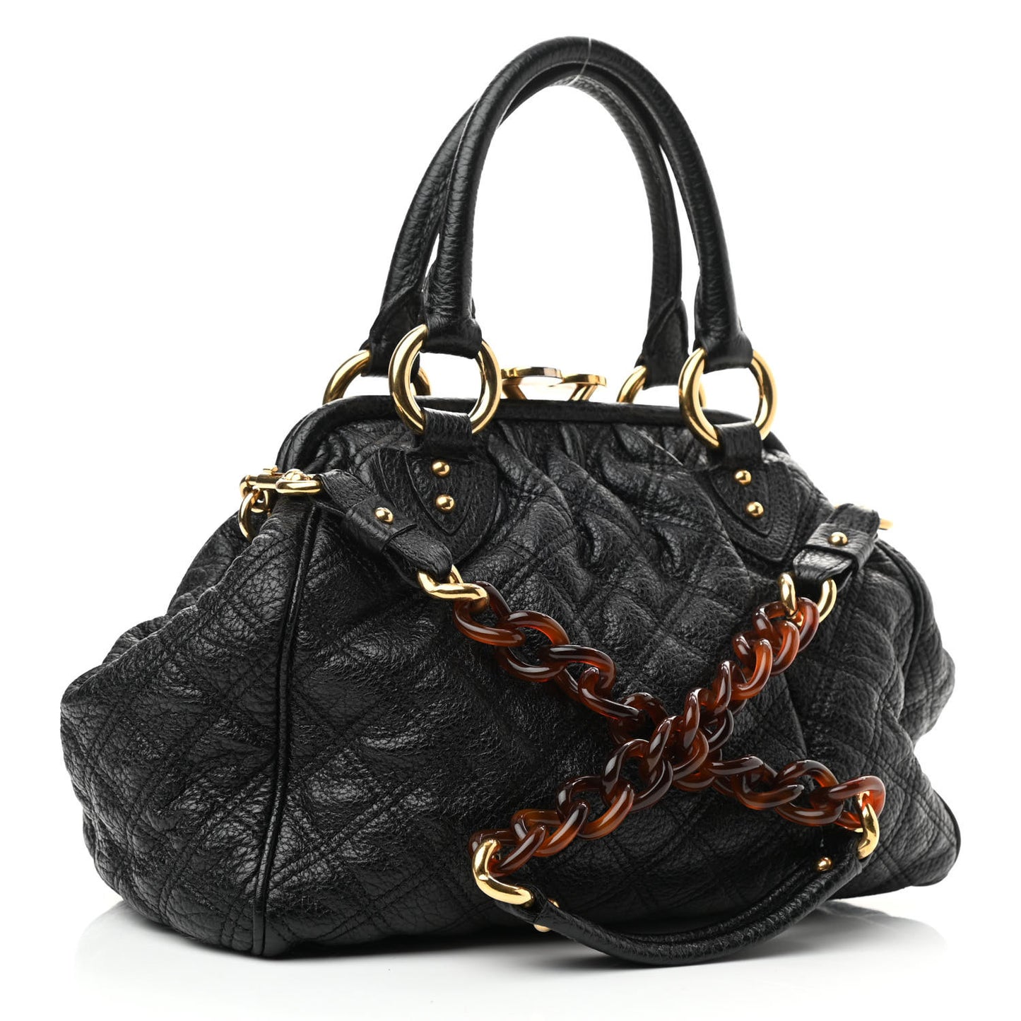 Calfskin Quilted Stam Black