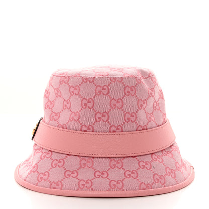 Gucci Monogram Textured Dollar Calfskin GG Jago Bucket Hat S Soft Cotton Candy Dark Cotton Candy 4 of 9